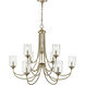 Waddingham 9 Light 35.4 inch Vintage Brass Chandelier Ceiling Light